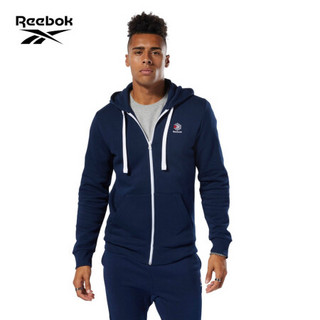 Reebok锐步 运动经典CL F FULL ZIP HOODIE男子连帽卫衣 DT8128_藏蓝色 S