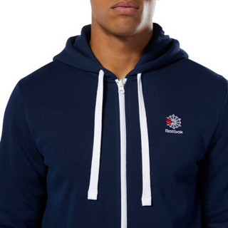 Reebok锐步 运动经典CL F FULL ZIP HOODIE男子连帽卫衣 DT8128_藏蓝色 L