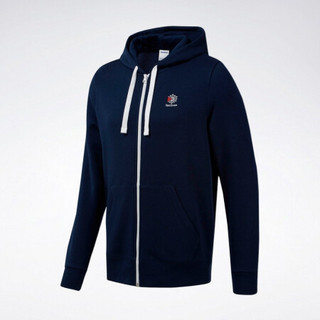 Reebok锐步 运动经典CL F FULL ZIP HOODIE男子连帽卫衣 DT8128_藏蓝色 S