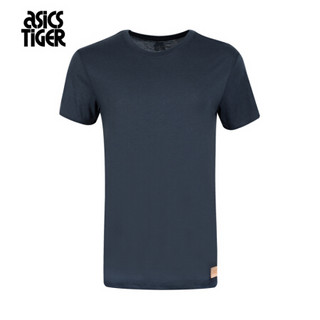 ASICS亚瑟士 新款 T恤 男子休闲短袖 AT16013-0034 深蓝色 S(成人)
