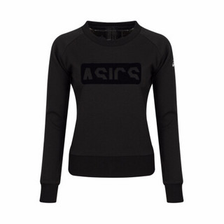 ASICS亚瑟士 新款印花圆领衫女运动卫衣  2032A689-002 黑色 XXL