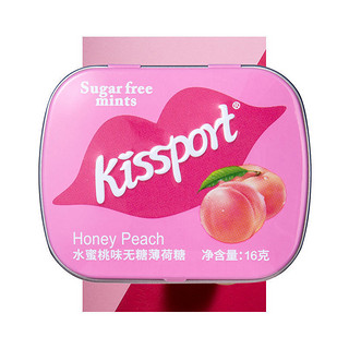 kissport 无糖薄荷糖 水蜜桃口味 16g