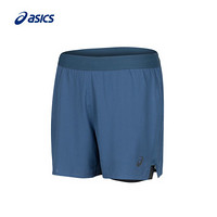 ASICS/亚瑟士 反光夜视凉爽男式2-N-1 5英寸跑步短裤 2011A853 深蓝色 XS