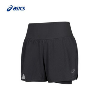 ASICS/亚瑟士 反光夜视女式2-N-1 3.5英寸凉爽跑步短裤2012A853 深灰色 S