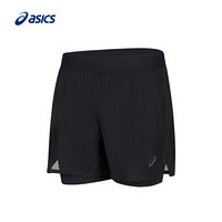 ASICS/亚瑟士 反光夜视凉爽男式2-N-1 5英寸跑步短裤 2011A853 黑色 XS