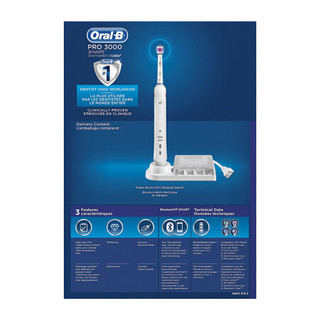 博朗（Braun）OralB欧乐B PRO3000 3D旋转电动牙刷 蓝牙智能牙刷牙龈护理