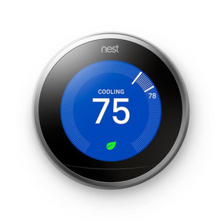 Nest 恒温器第三代 家用恒温控制器WiFi连接 手机平板远程遥控（不含安装技术支持） Stainless Steel