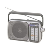 Panasonic 松下收音机 外放式便携老人随身广播 AM/F RF-2400 国内请只用电池供电 浅灰