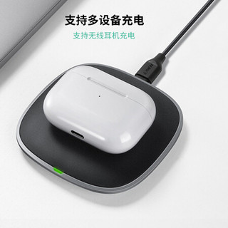 AUKEY15W快充通用苹果iPhone12Pro/MiniQi无线充电器充电板三星小米华为快充无线 黑色