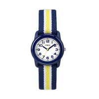 天美时(TIMEX)儿童数字手表 简约卡通 男孩款防水石英表 TW7C13500 蓝色/黄色条纹