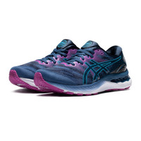 ASICS 亚瑟士 女鞋回弹跑步鞋舒适缓震透气运动鞋宽楦跑鞋 GEL-NIMBUS 23 (D) 蓝色 39.5