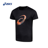 ASICS亚瑟士 2021春夏T恤男款LOGO跑步短袖休闲舒适 2011C081-001 黑色 XL