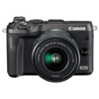 Canon 佳能 EOS M6 APS-C画幅 微单相机 黑色 EF-M 15-45mm F3.5 IS STM 变焦镜头 单头套机