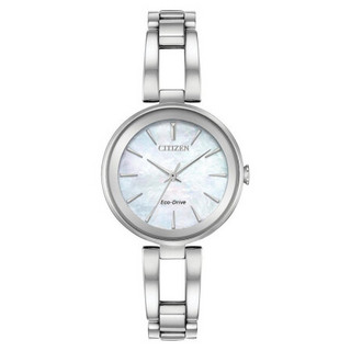 西铁城（Citizen）Eco-Drive 女士石英手表 EM0633-53A 28mm 30米防水 贝母色