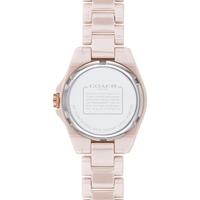 coach蔻驰女士Astor系列防水石英机芯粉色陶瓷手链手表28mm Blush ONE SIZE