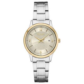 精工（Seiko）女士50周年特别版三针石英机芯日期显示不锈钢手链手表28.7mm Silver ONE SIZE