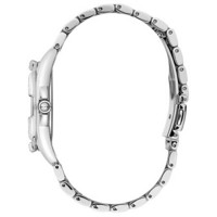 精工(Seiko)女士防水石英机芯日期显示镶钻不锈钢手链手表33.3mm Silver ONE SIZE SKK881