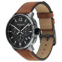 蔻驰(coach)BLEECKER CHRONO男士真皮表带石英手表 30米防水 42mm No Color ONE SIZE