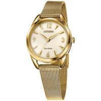 西铁城(CITIZEN)Eco-Drive系列女士防水石英金色不锈钢网状手链手表27mm No Color ONE SIZE