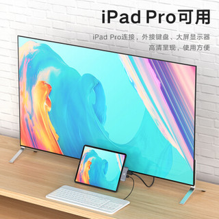 毕亚兹 iPad Pro扩展坞Type-C转换器苹果电脑MacBook转接头HDMI投影仪音频接口手机任天堂通用 拓展坞 TH7