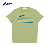 ASICS亚瑟士 2021春夏T恤男款运动休闲印花短袖时尚舒适 2031C377-302 绿色 XXL