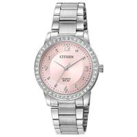 西铁城(CITIZEN)EL3090-81X女士防水石英粉色表盘不锈钢手链手表35mm Stainless Steel ONE SIZE