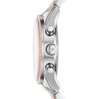 Michael Kors 女士Ritz防水石英多功能双色不锈钢水晶配饰手链手表37mm MK6651 Two Tone/White 37mm