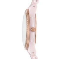 Michael Kors 女士MK6622迷你防水石英水晶镶嵌粉色不锈钢手链手表28mm Pink ONE SIZE