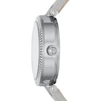 Michael Kors 女士MK6807防水石英花朵装饰表盘灰色皮革表带手表33mm Gray ONE SIZE