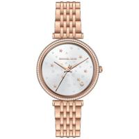 Michael Kors 女士防水石英玫瑰金星空不锈钢手链手表37mm Gold ONE SIZE