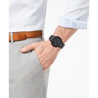Emporio Armani阿玛尼男士黑色不锈钢石英腕表计时功能商务休闲43mm Black ONE SIZE