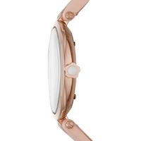Emporio Armani阿玛尼女士粉色皮革石英手表玫瑰金表壳简约32mm AR11199 Nude ONE SIZE