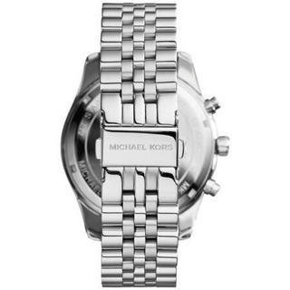 Michael Kors 男士防水三针石英银色商务简约不锈钢手链手表45mm MK8405 Silver/Silver 45mm