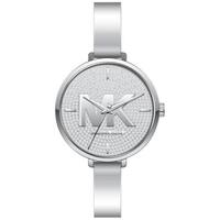 Michael Kors 女士Charley系列防水三针石英银色混合金属手镯手链手表38mm Silver ONE SIZE