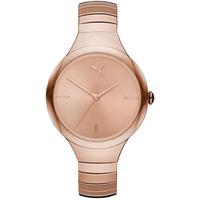 彪马(PUMA)女士Contour防水石英圆形玫瑰金手链手表36mm Rose Gold ONE SIZE