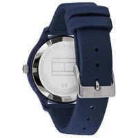 Tommy Hilfiger 汤米·希尔费格女士防水石英海军蓝色橡胶表带手表38mm Blue ONE SIZE