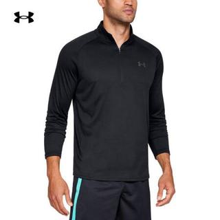 安德玛官方UA Tech男子1/2拉链运动长袖T恤Under Armour1328495 黑色001 S