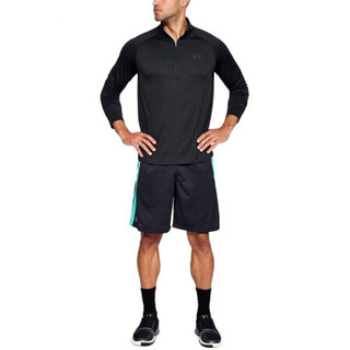 安德玛官方UA Tech男子1/2拉链运动长袖T恤Under Armour1328495 黑色001 S