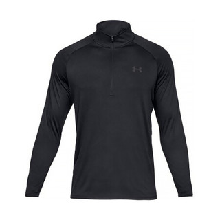安德玛官方UA Tech男子1/2拉链运动长袖T恤Under Armour1328495 黑色001 S