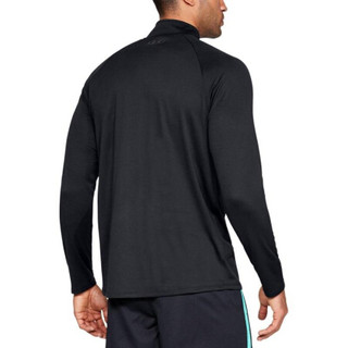 安德玛官方UA Tech男子1/2拉链运动长袖T恤Under Armour1328495 黑色001 S