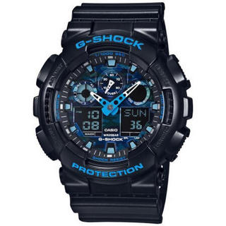 卡西欧（Casio）G-Shock男士运动手表模拟数字显示闹钟秒表计时功能55x51mm Black ONE SIZE