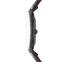Fossil 化石男士石英手表 极简主义棕色压纹皮革表带腕表 44mm表盘 Brown/Black 44mm
