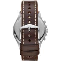 Fossil 化石男士手表 计时码表Forrester棕色皮革表带腕表 46mm表盘FS5696 Brown ONE SIZE