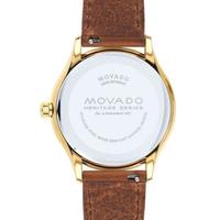 Movado摩凡陀女士手表 瑞士石英机芯 Heritage系列 棕色皮革表带腕表36mm Brown ONE SIZE