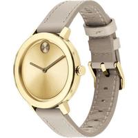 Movado摩凡陀女士手表 Evolution Swiss BOLD系列 米色皮革表带腕表34mm Beige No Size