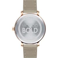 Movado摩凡陀女士手表 Swiss瑞士石英机芯 BOLD系列 米色皮革表带腕表34mm Gray No Size