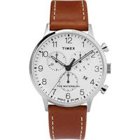 天美时(TIMEX)Waterbury系列 男士经典计时 40mm表盘 棕色皮革表带手表 Brown ONE SIZE