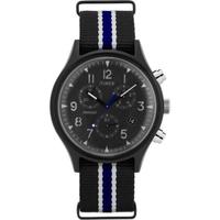 天美时(TIMEX)军事风格 MK1男士手表?计时码表 42mm表盘 黑色织物表带腕表 Black ONE SIZE