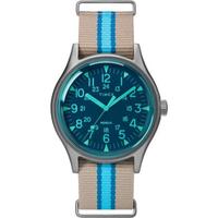 天美时(TIMEX)中性手表 军事风格 MK1铝制超轻表壳 40mm表盘 条纹织物表带腕表 Taupe ONE SIZE