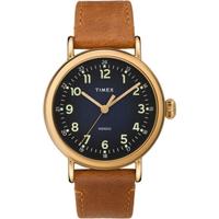 天美时(TIMEX)中性风格手表 经典元素 简约日常 40mm数字表盘 棕色皮革表带腕表 Tan ONE SIZE